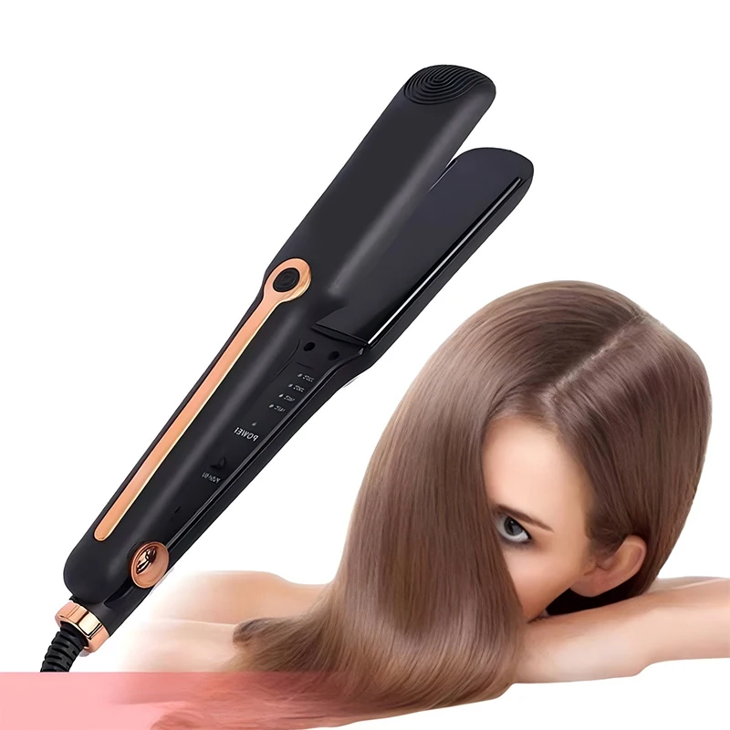 Two-in-one electric ceramic board straightener and curling iron, with adjustable temperature, suitable for home use