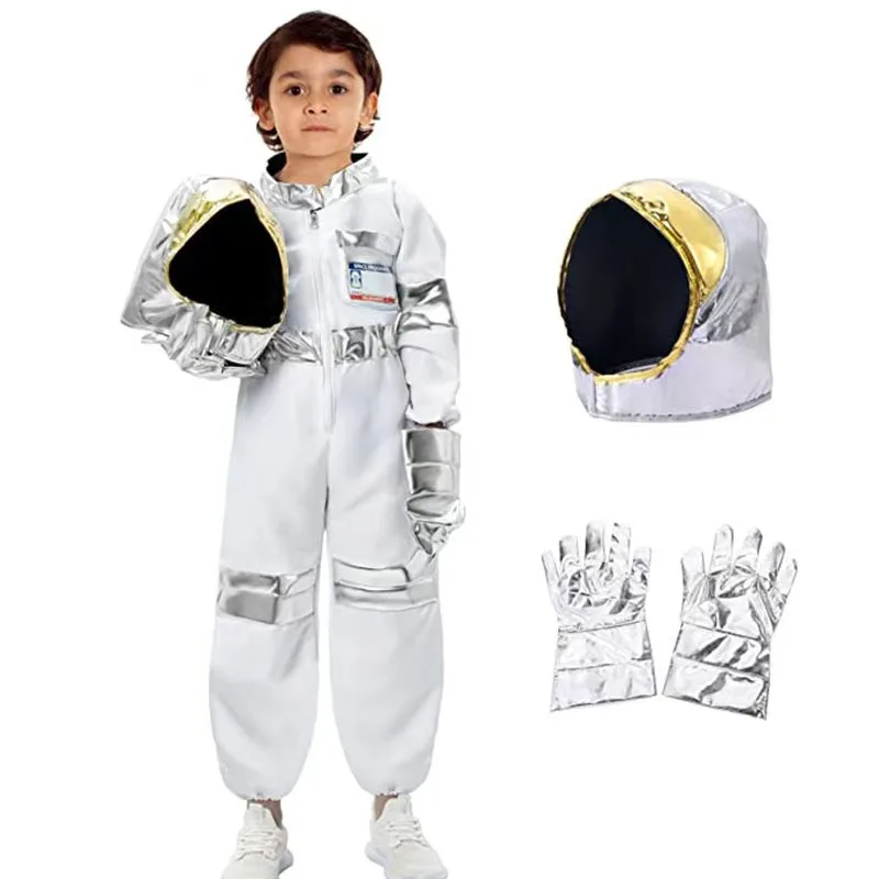 

Halloween Boy's Astronaut Cosplay Costumes Children Jumpsuit Rocket Space Suit Professional Clothes Pilot Christmas Fancy Suit
