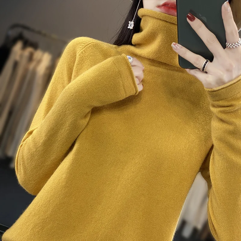 New Autumn And Winter Knitted Pullover High-Neck Sweater, A Fashionable And Comfortable Long-Sleeved Women's Top-RY266