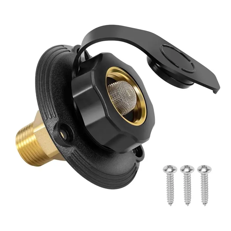 M93K-RV City Water Inlet With Check Valve, Brass Thread