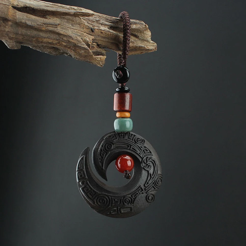 Chinese Ebony Keychain Durable Lightweight Portable Creative Design Unique Key Pendant Car Keyring Bag Pendant Multipurpose