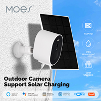 MOES Tuya WiFi 4MP HD Smart Security Camera Solar Charging IP65 Waterproof Full Color Night Vision Works With Alexa Google Home