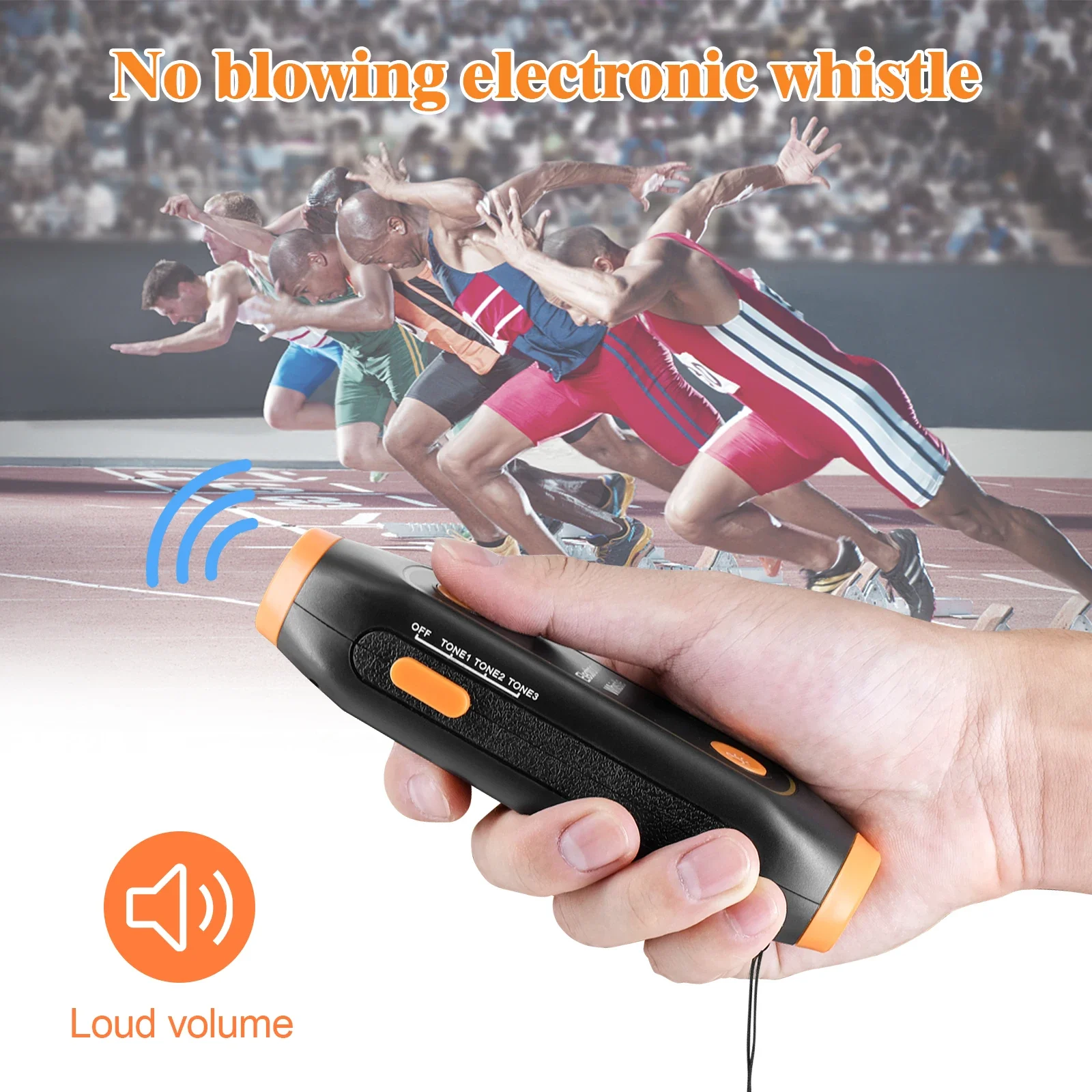 Electronic Whistle with Lanyard Sports Whistle High Volume SOS Light Flashlight Outdoor Camping Hiking Tool for Coaches Referees