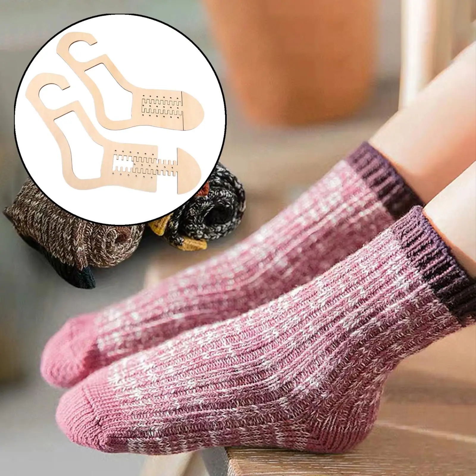 2 Pieces Wooden Sock Blocker & Stretchers for Stocking Display - Handmade Knitting Mold for Handcrafted Gifts