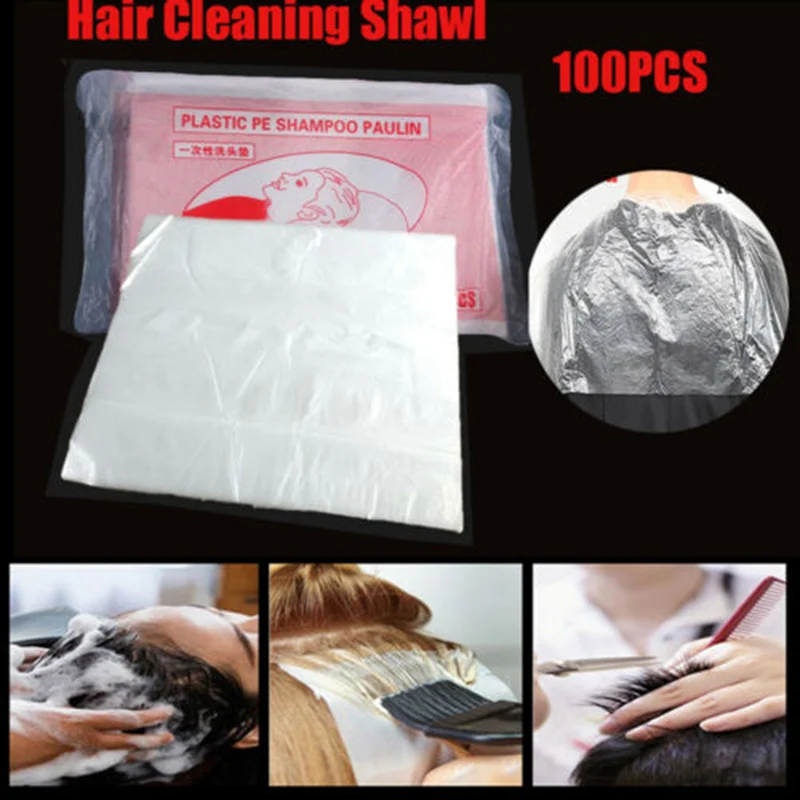 Disposable Hair Cutting Capes Hairdressing Waterproof Cloak Cape Home Dyeing Barbers Apron For Hair Salon Barbers 100/200pcs