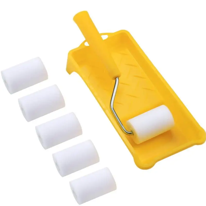 1 Set High-Density Foam Paint Roller Paint Tray Liner 2 Inch Small Paint Roller Kit For Wall Painting Tools