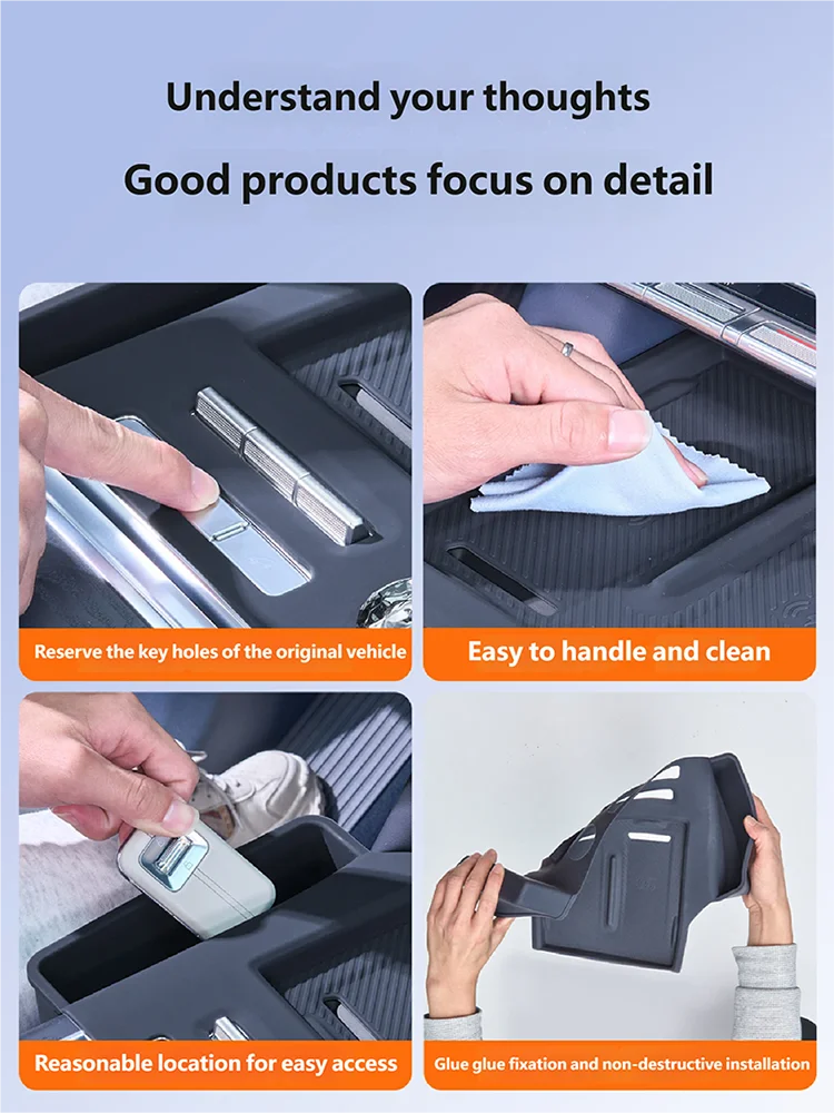 Car Styling Central Control Wireless Charging Silicone Pad Central Storage Dustproof Mat Acccessories For ZEEKR 9X 2025 2026 5
