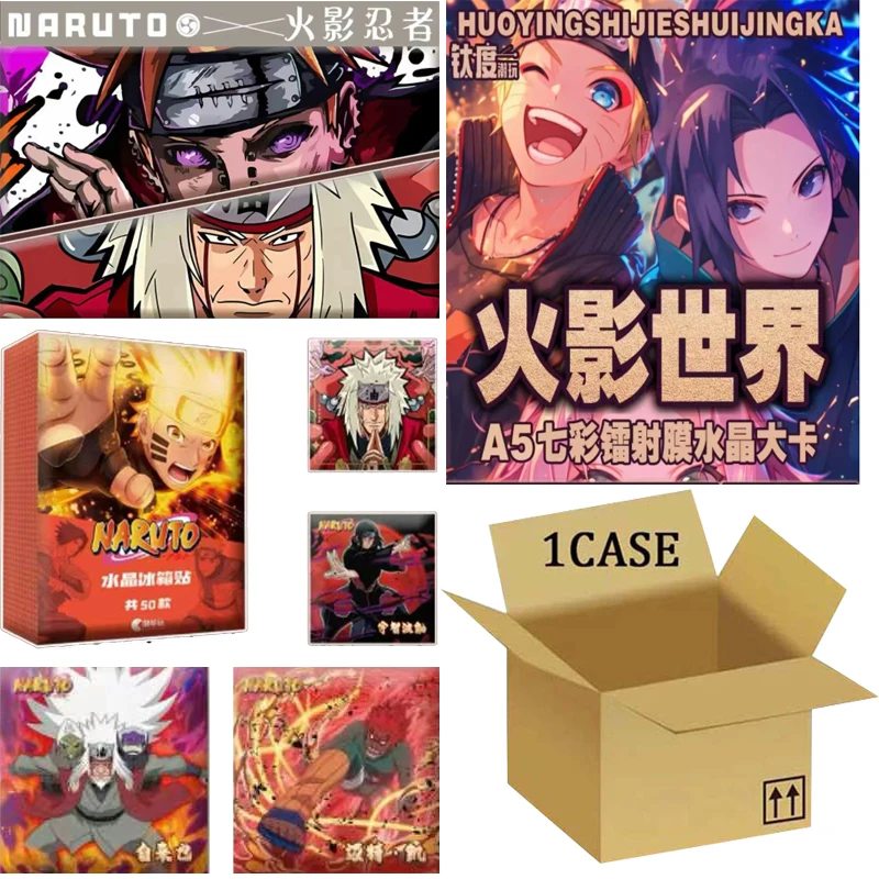 Wholesales Naruto Magnet Fridge Chaogu Studio Naruto Crystal A5 Refrigerator Magnet Booster Box 1Case Playing Cards