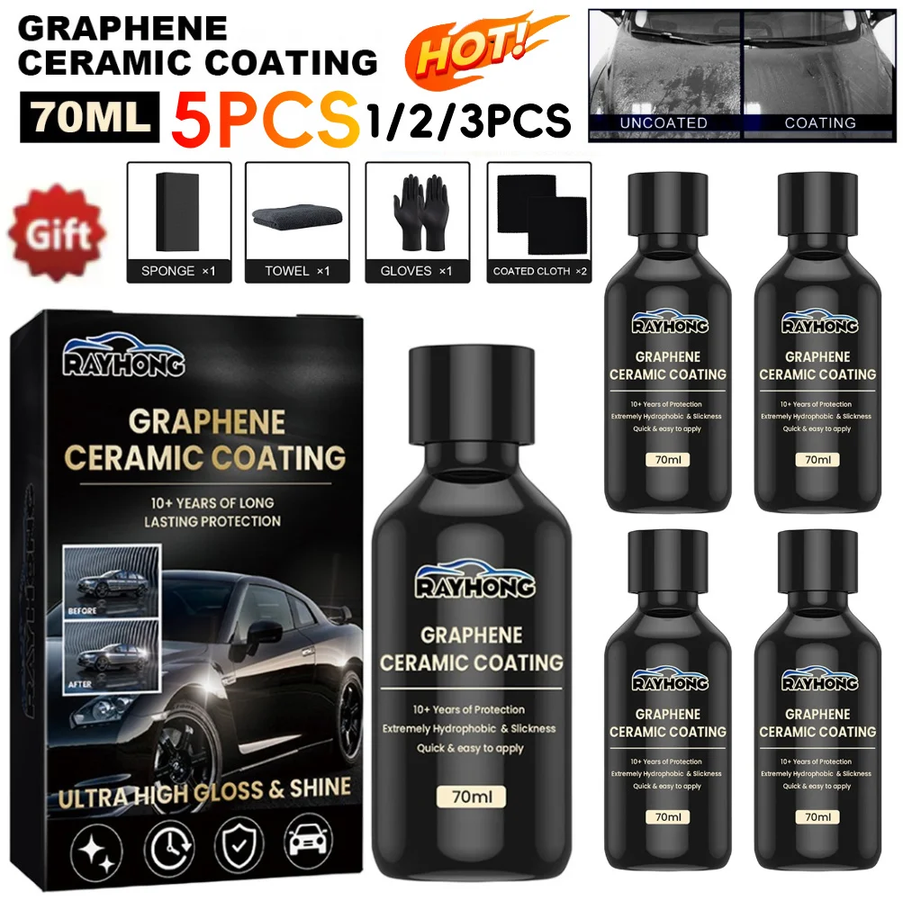 1-5PCS 70ml Graphene Ceramic Coating Nano Ceramic Coating Advanced Technology Paint Protection Waterproof Ceramic Coating