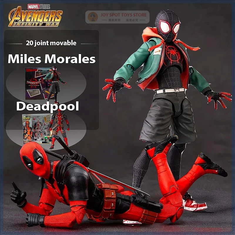 2024 Deadpool 2 and miles morales Action Figures movable kaiyodo movie Spiderman Model Collections Yamaguchi revoltech Figure