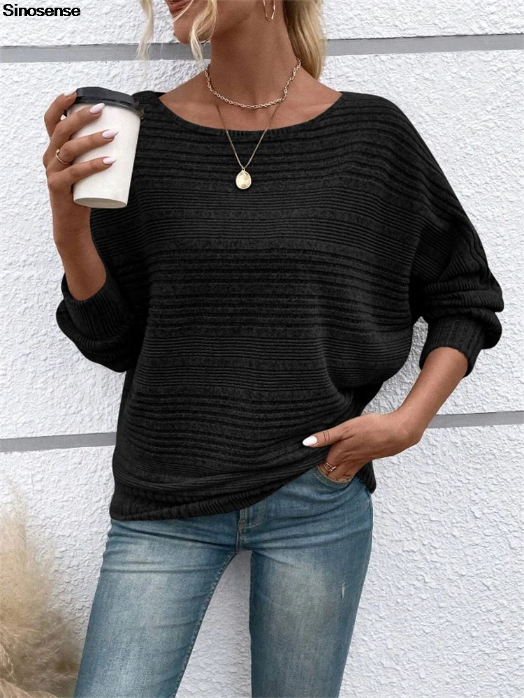 Maglioni autunnali da donna Camicie girocollo a maniche lunghe Pullover Maglioni in maglia a costine Top Y2K Maglioni tunica per data di viaggio quotidiano da strada