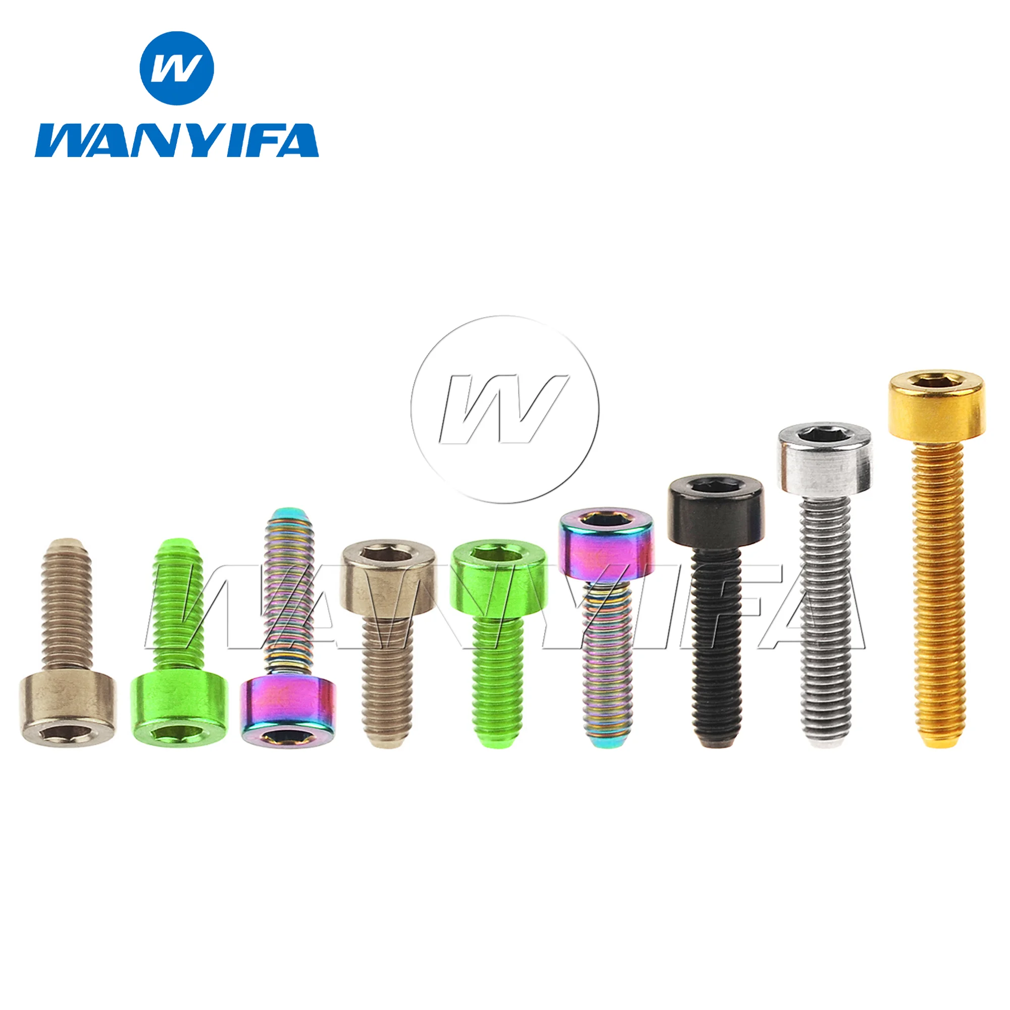 Wanyifa Titanium Bolt M3x 6 8 10 12 15 18 20mm Allen Key Stigma Screws for Aviation Model Bicycle