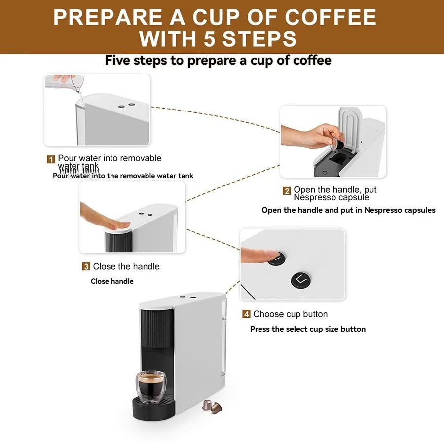 220V 110V Italian Espresso Capsule Coffee Machine Home Automatic Coffee Machine