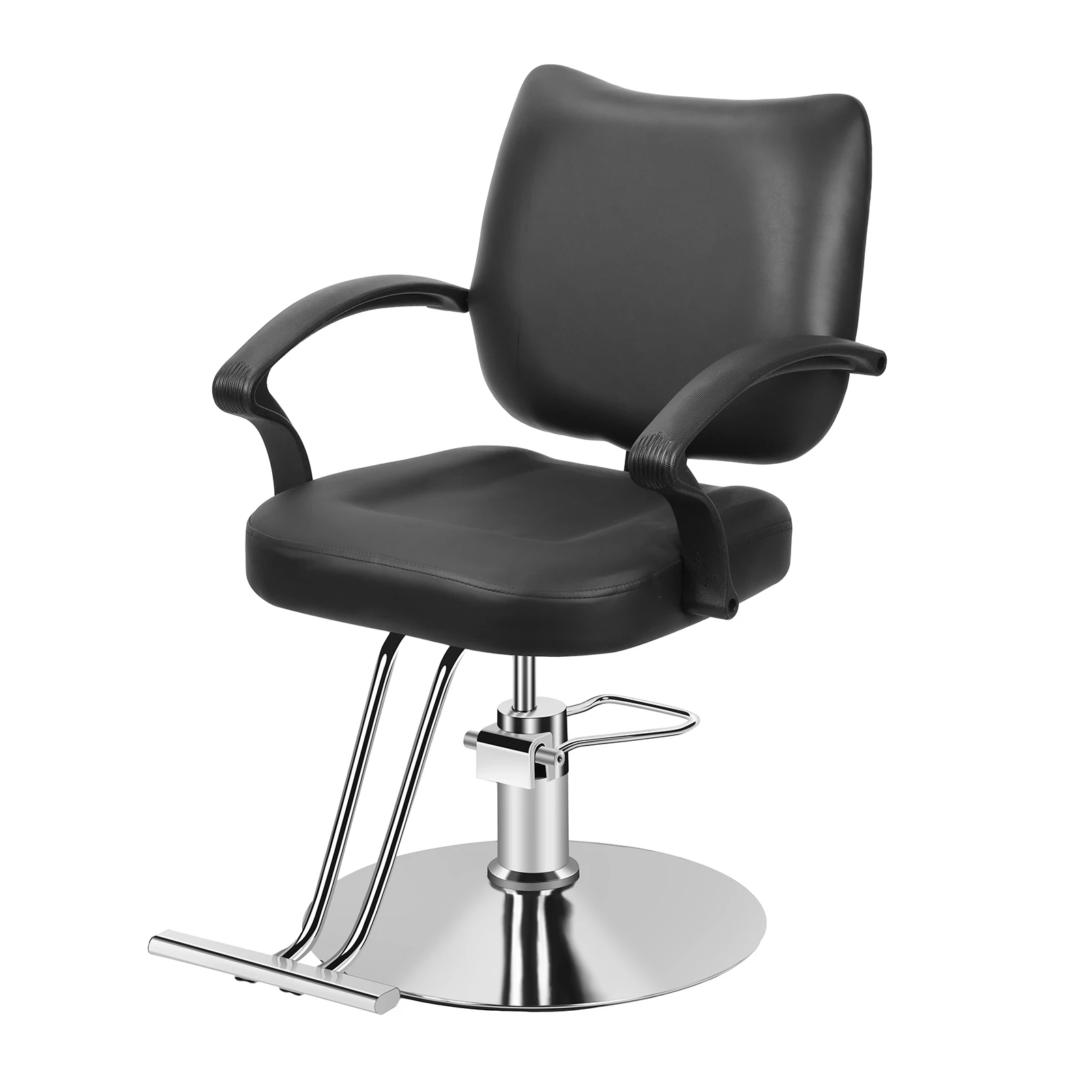 Salon Chair Max Load Weight 330 lbs Black 360° Swivel Hair Barber Chair with Footrest for Beauty Spa Shampoo