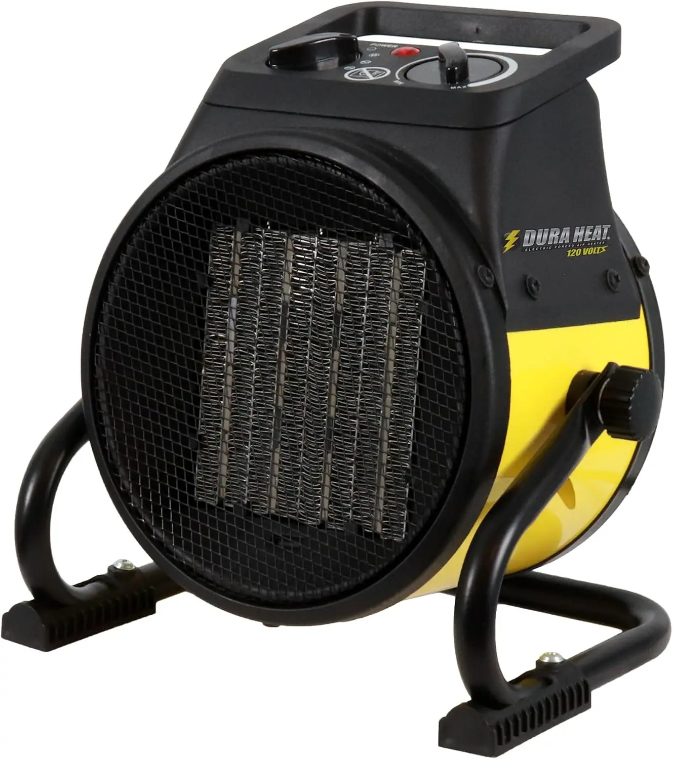 EUH1465 Electric Forced Air Heater with Pivoting Base 5,120 BTU, Yellow | Electric Garage Heater, Ceramic Heating Element, Steel