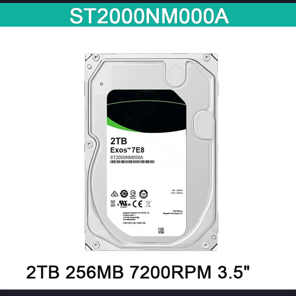 

Для Sea-gate 2 ТБ 256 МБ 7200 об/мин 3,5 "интерфейс SATA жесткого диска Enterprise для серии Exos 7E8 ST2000NM000A