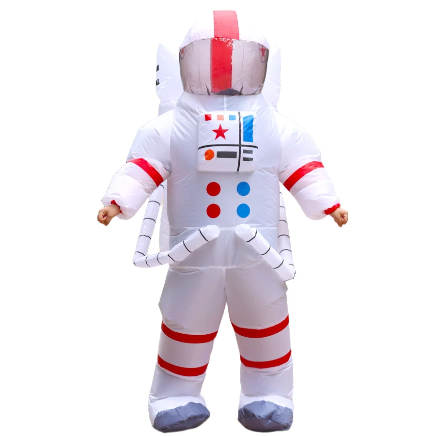 زي رائد الفضاء القابل للنفخ - مجموعة لعب الأدوار في الهالوين لحفلات الفضاء، مناسبة للارتفاع 150-190 سم
