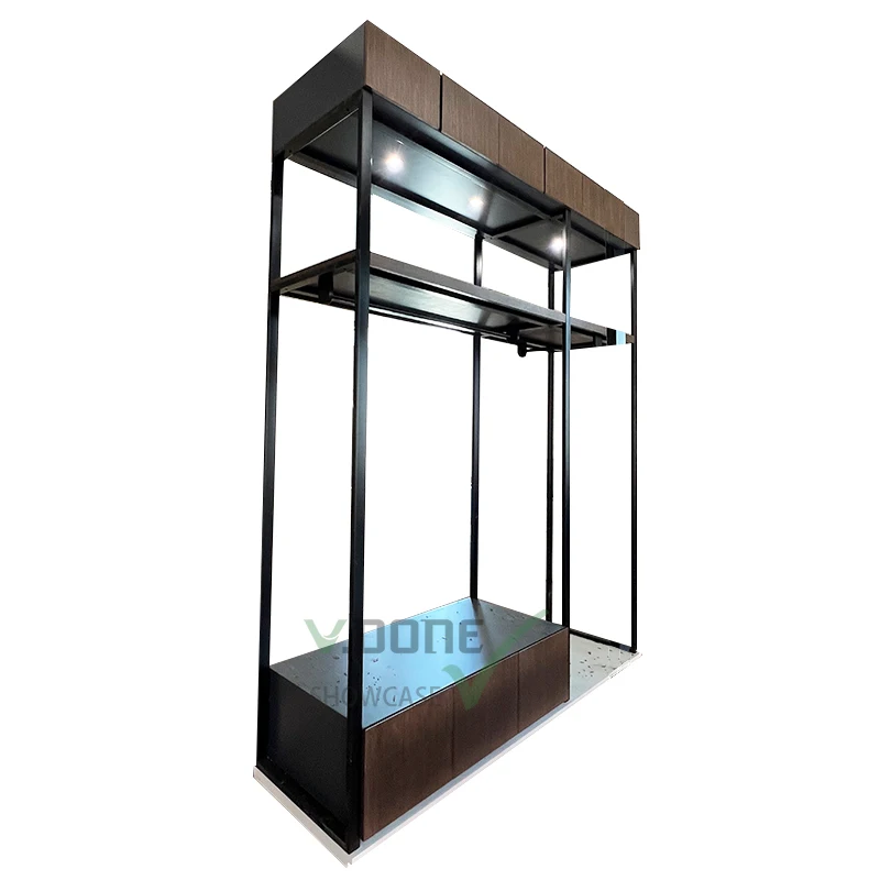 

Customize.Solid Wood Elegant Clothing Rack with Locks Storefront Display Rack Fashion Shows and Exhibitions