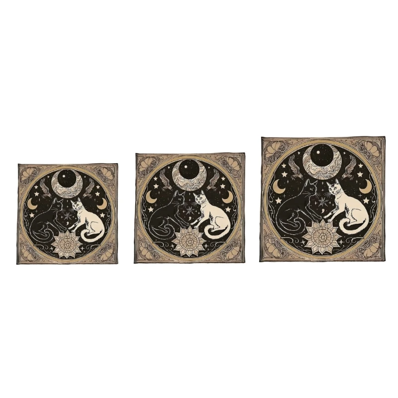 G6DE Square Table Cloth Altar Cloth Board Gaming Pad Astrological Pad Table Cover