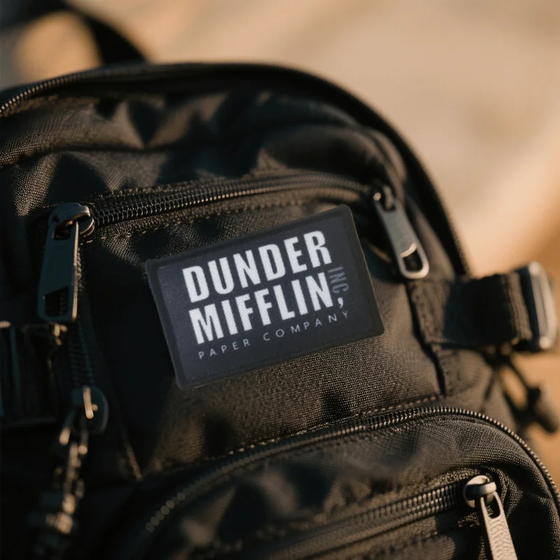 “Dunder Mifflin” Printing Patch Vibrant Orange Badge Patch Fashionable Sewing Stickers Backpack Stickers Personalized Armband