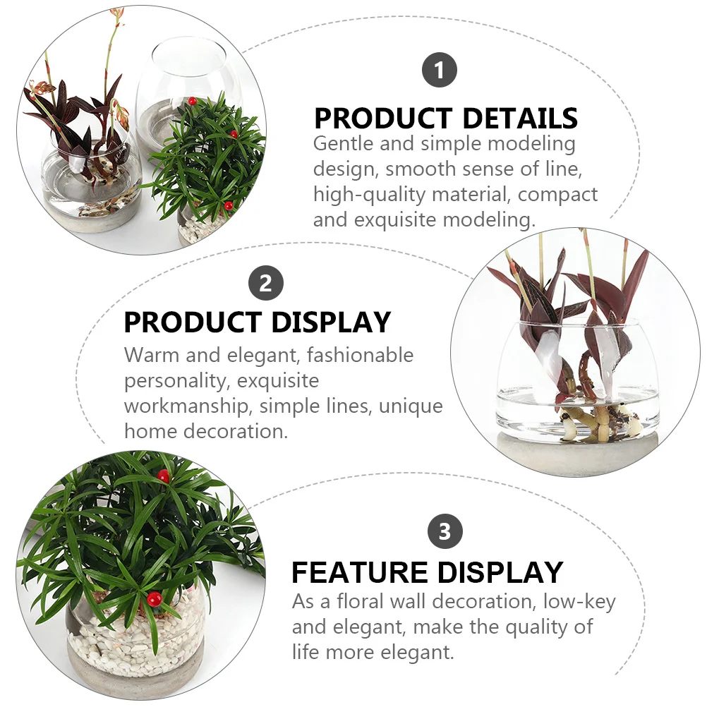 

Creative Vase Ornament Glass Flower Container Decor Simple Design Compact Exquisite Modeling Safe Glass Vase