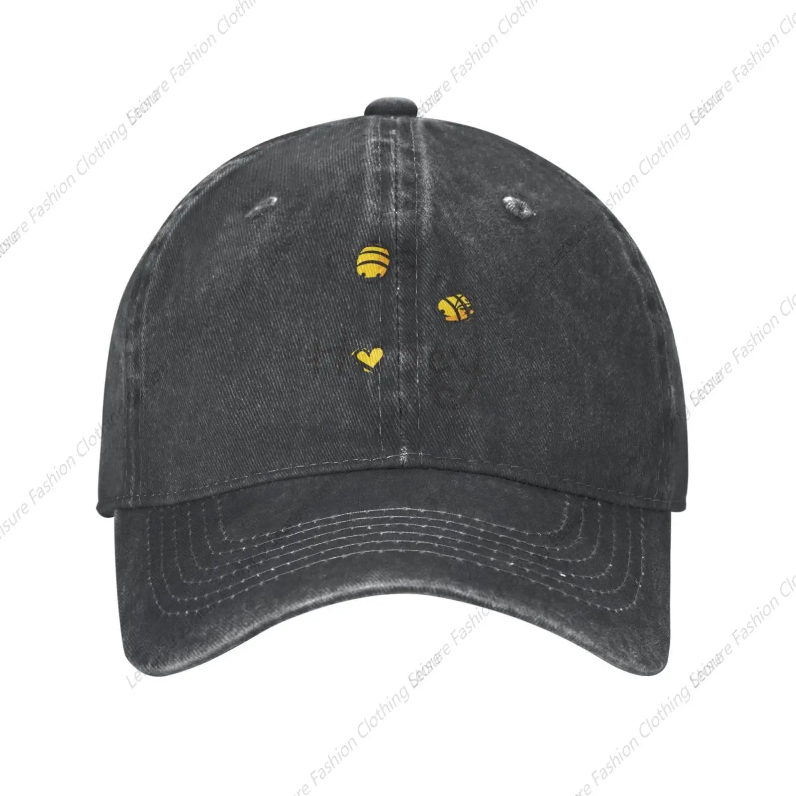 

Bee Love Honey Adjustable Washed Denim Cotton Low Profile Men’s Dad Trucker Hat Black Fitted Baseball Ball Cap for Men Unisex