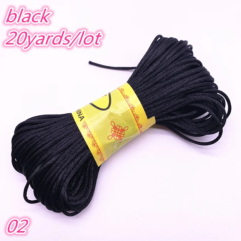 Image 5: 20 mètres/lot 1.5mm noeud chinois ligne cordon soie Satin cordon en Nylon cordon bricolage chaîne collier Bracelets cordon
