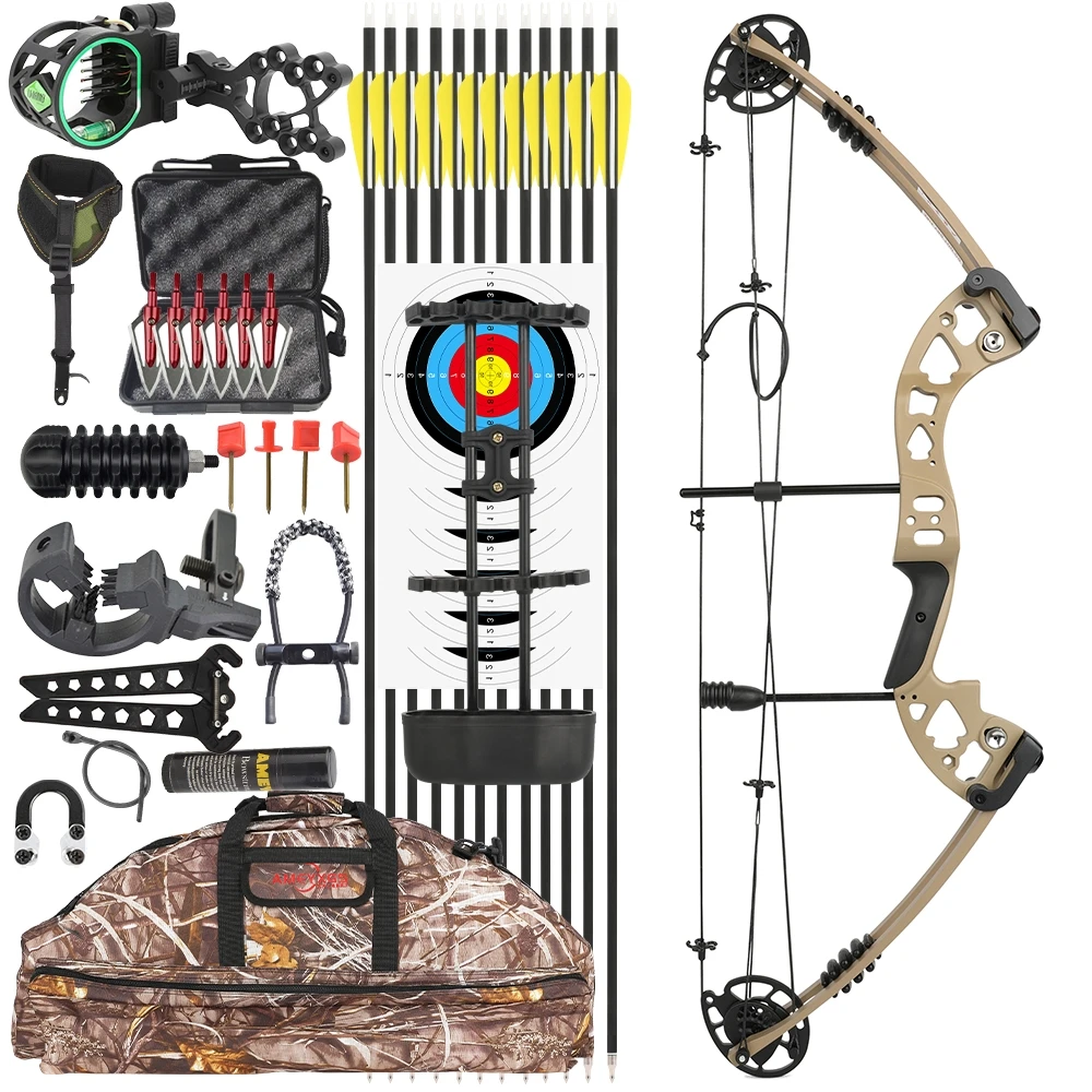

Compound Bow Arrows Set 30-55 Lbs Composite Bow Release Sight Right Hand Outdoor Archery Hunting Target Shooting Accessories