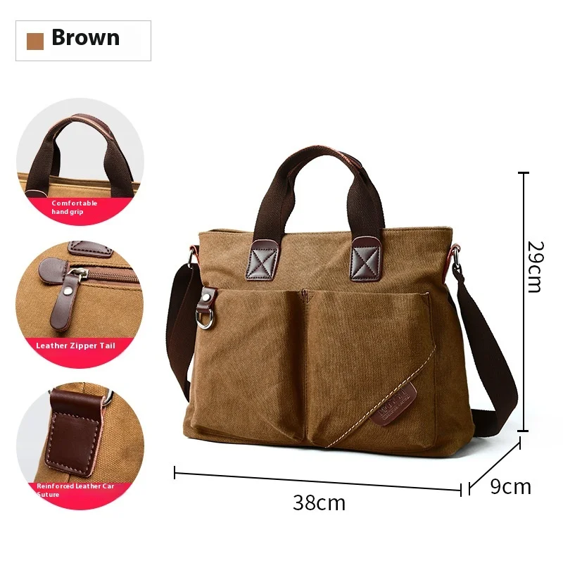 Bolsa de lona durável para homens, bolsa crossbody ao ar livre, bolsa de ombro masculina, bolsa de mensageiro casual para estudantes