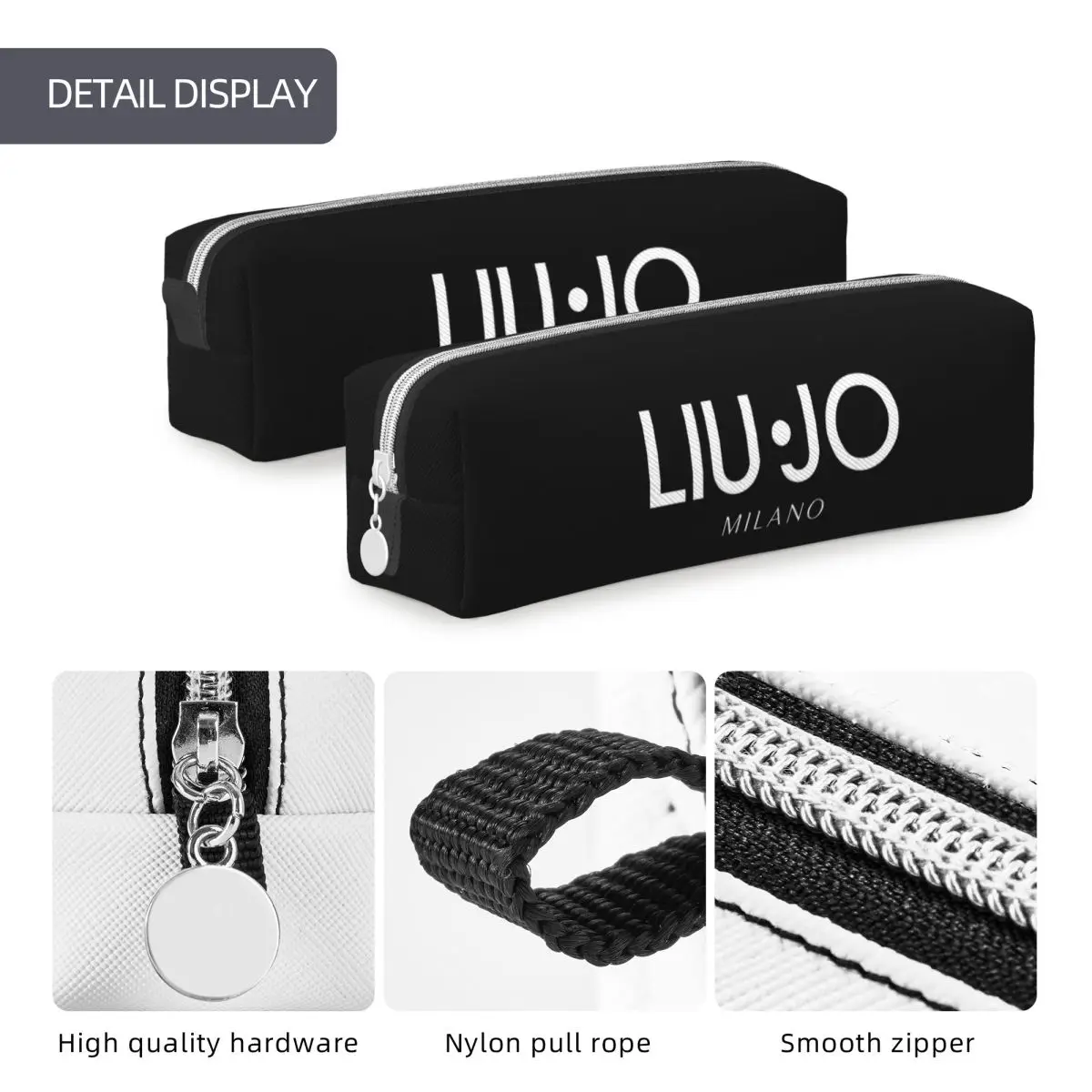 Liu Jo Pencil Cases Cute Luxury Brand Italian Pen Holder Bags Student Big Capacity Students School Zipper Pencilcases