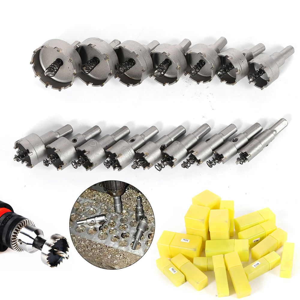 Hole Saw Set  12/13/16/23 Saw Aluminum Plate Bits for Steel 、Wood、15-50mm Hard Alloy