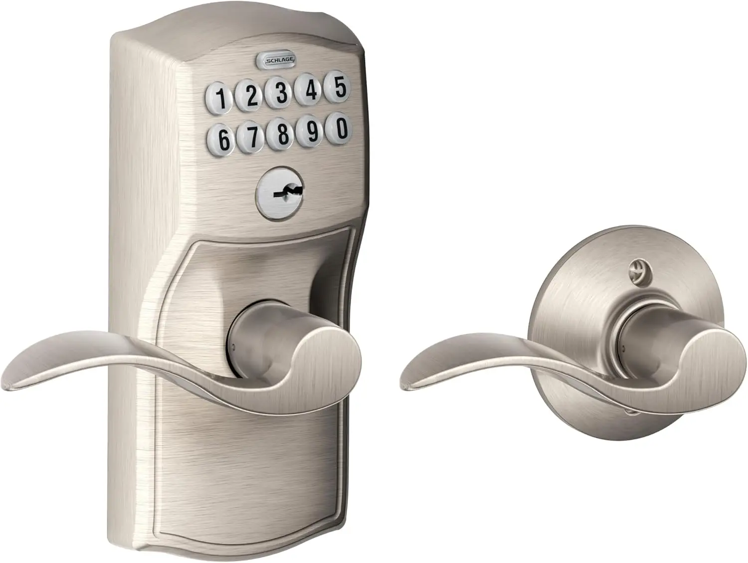 

Electronic Keyless Entry Door Lock with Auto-Lock, Satin Nickel Finish, Easy Installation