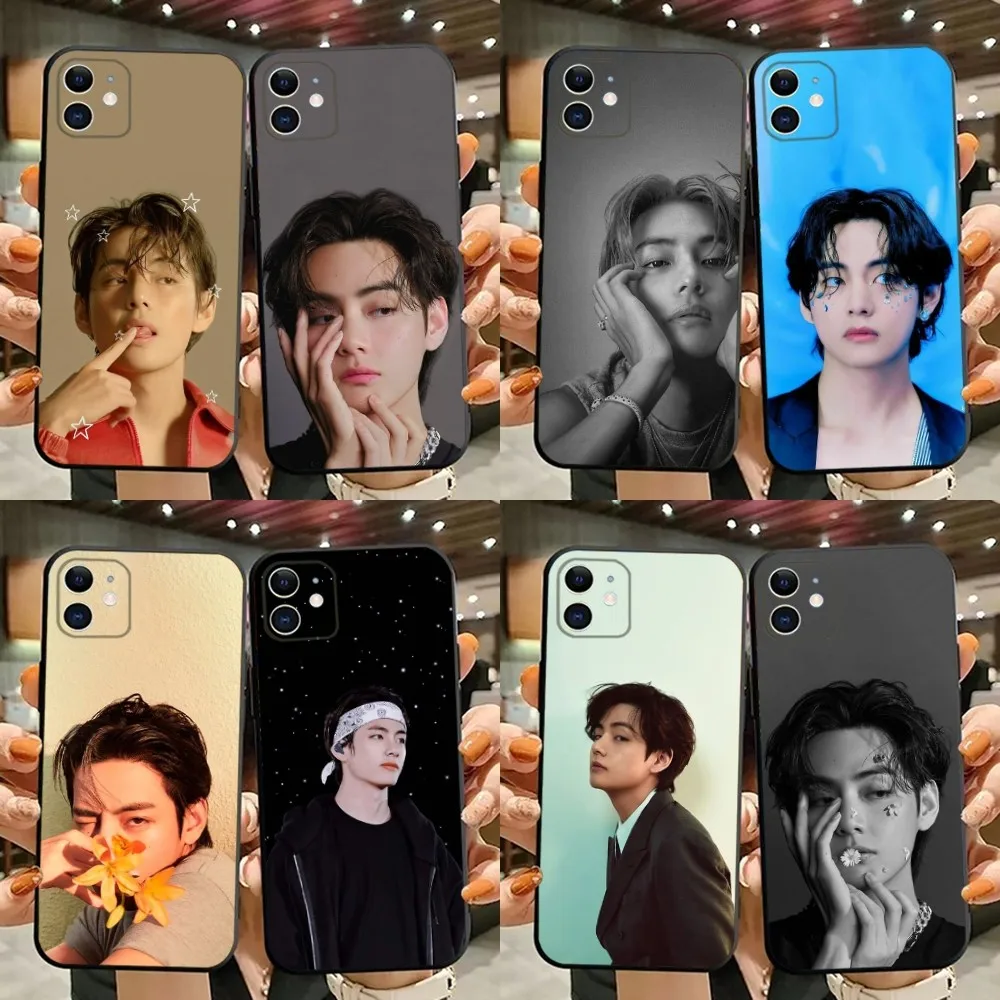 Kpop Star Phone Case For iPhone 15,14,13,12,11,Plus,Pro Max,XS,X,XR,SE,Mini,8,7 T-Taes H-HyungS Kim Soft Silicone Black Cover