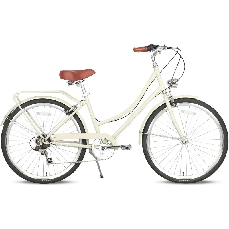 

Hybrid Bike for Women Female Lightweight Step Through Hi-Ten Steel Frame City Commuter Comfort Lady Bicycle