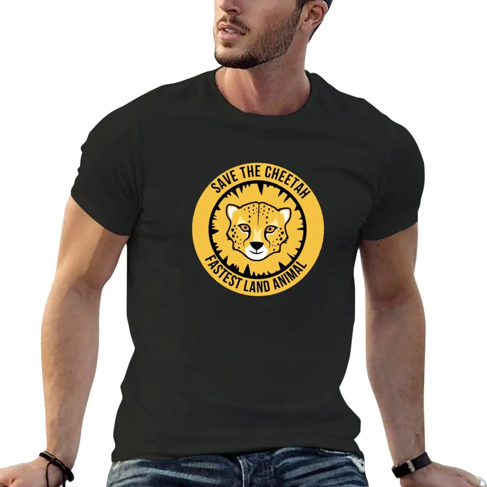 Save the Cheetah - king cheetah T-Shirt graphic shirts Short sleeve tee oversized t shirt t shirt men