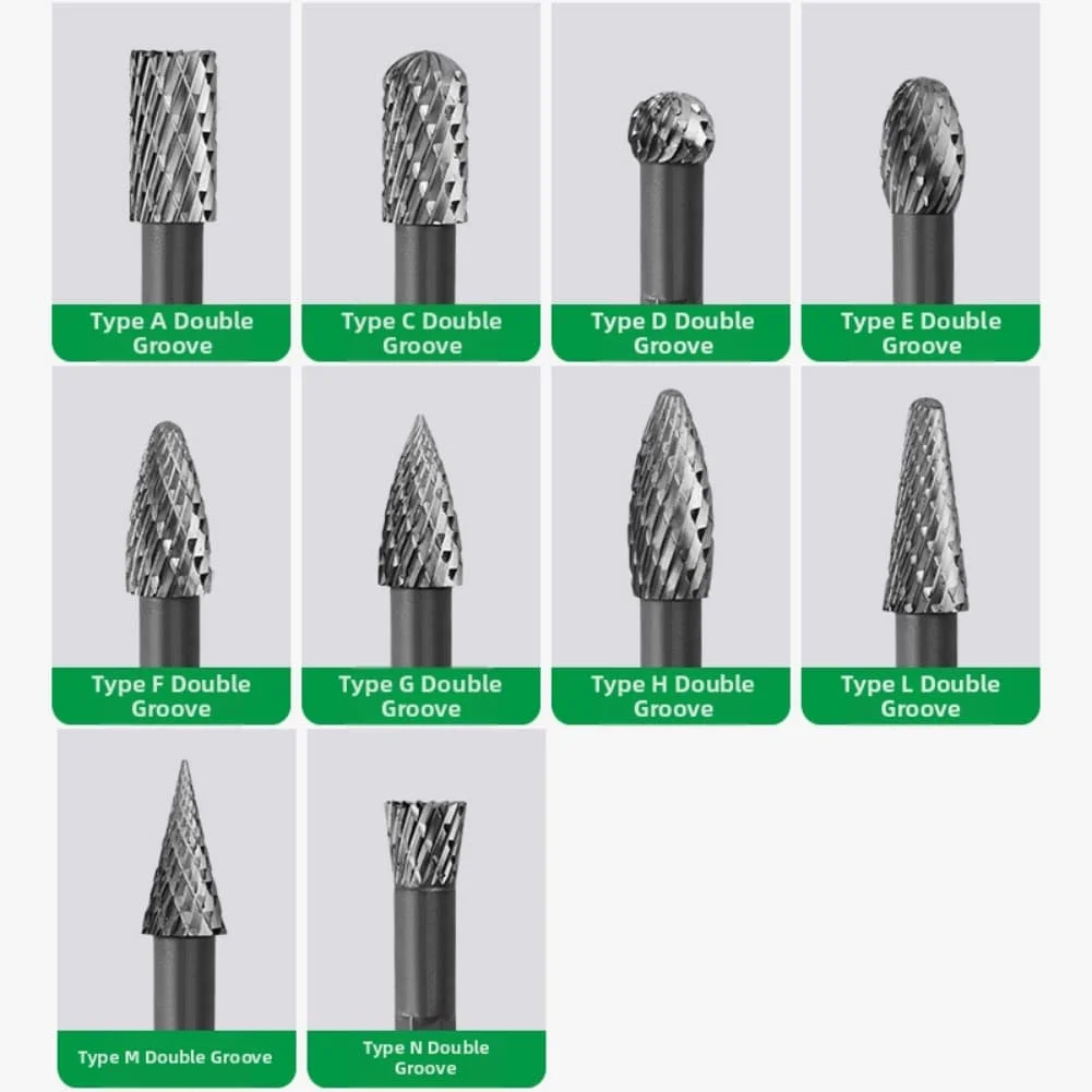 Engraving Burrs Rotary Burr Set Precision-milled Cutting Edges Anti-clog Design Sturdy Plastic Case Variety Of File Types Set
