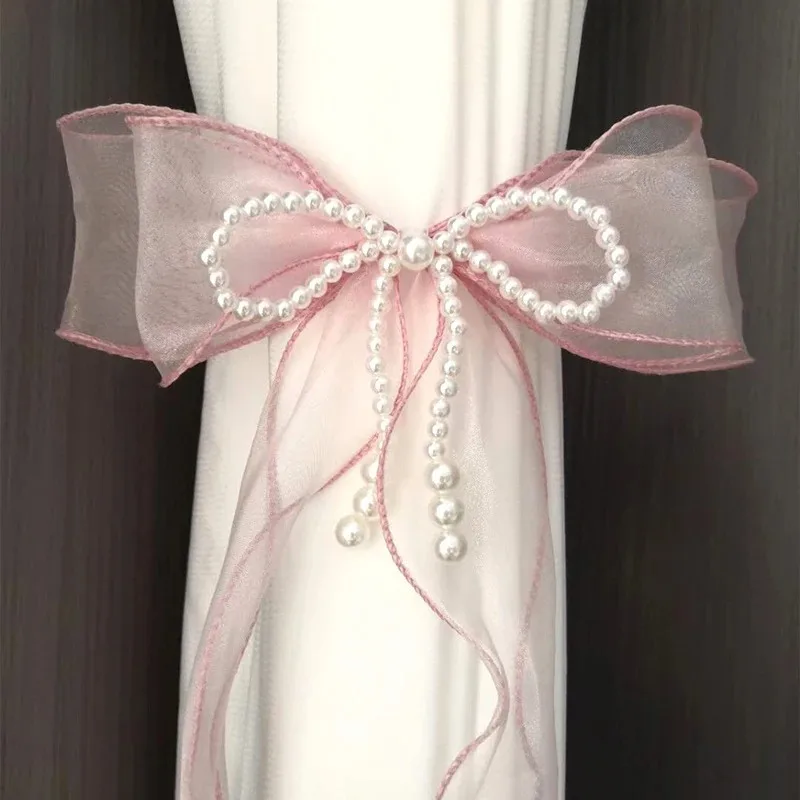 Ins Curtain Bow Tiebacks, Window Curtains Binding Rope, White Window Straps, Decoration Bag, Curtain Accessories Decoration