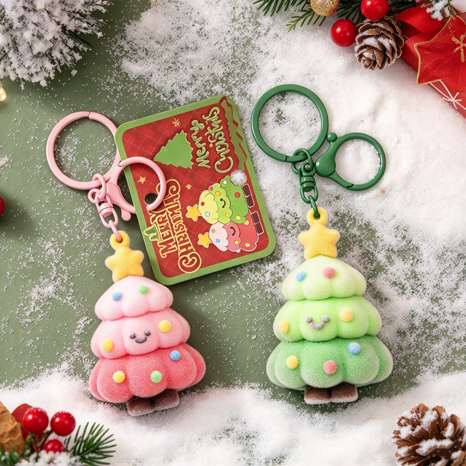 Bag Pendant Charm Cute Backpack Pendant Charm Christmas Tree Charm Modern Minimalist Christmas Tree Pendant For Family Keys
