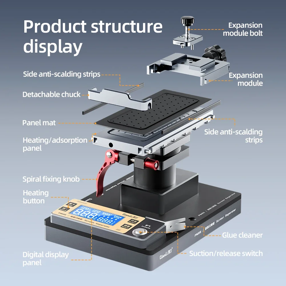 QIANLI PM86 Phone Screen Separator For Mobile Phone Curved Straight Folding LCD Disassembly Screen Separating Machine