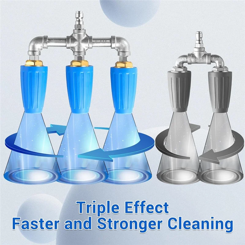 PORK-트리플 터보 노즐 압력 세척기, 360 °   1/4인치 퀵 커넥터, 2.0 오리피스, 4000 PSI를 갖춘 회전 터보 노즐