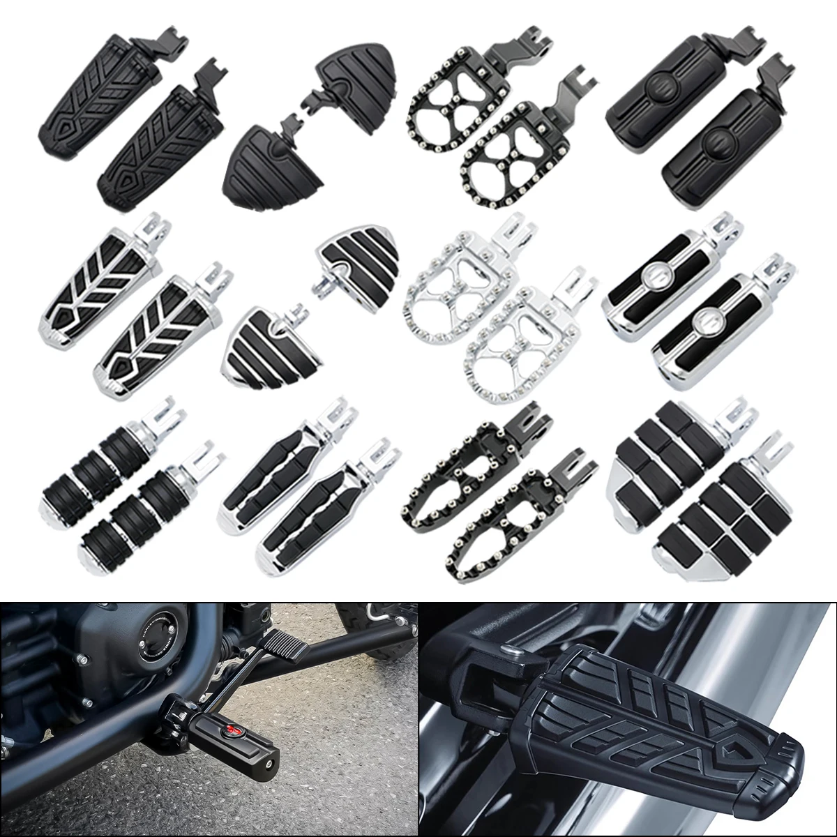 Motorcycle Parts Front Rear Foot Pegs Footrests Footboards For Triumph Bonneville T100 2001-2015 Bonneville SE 1996-2001