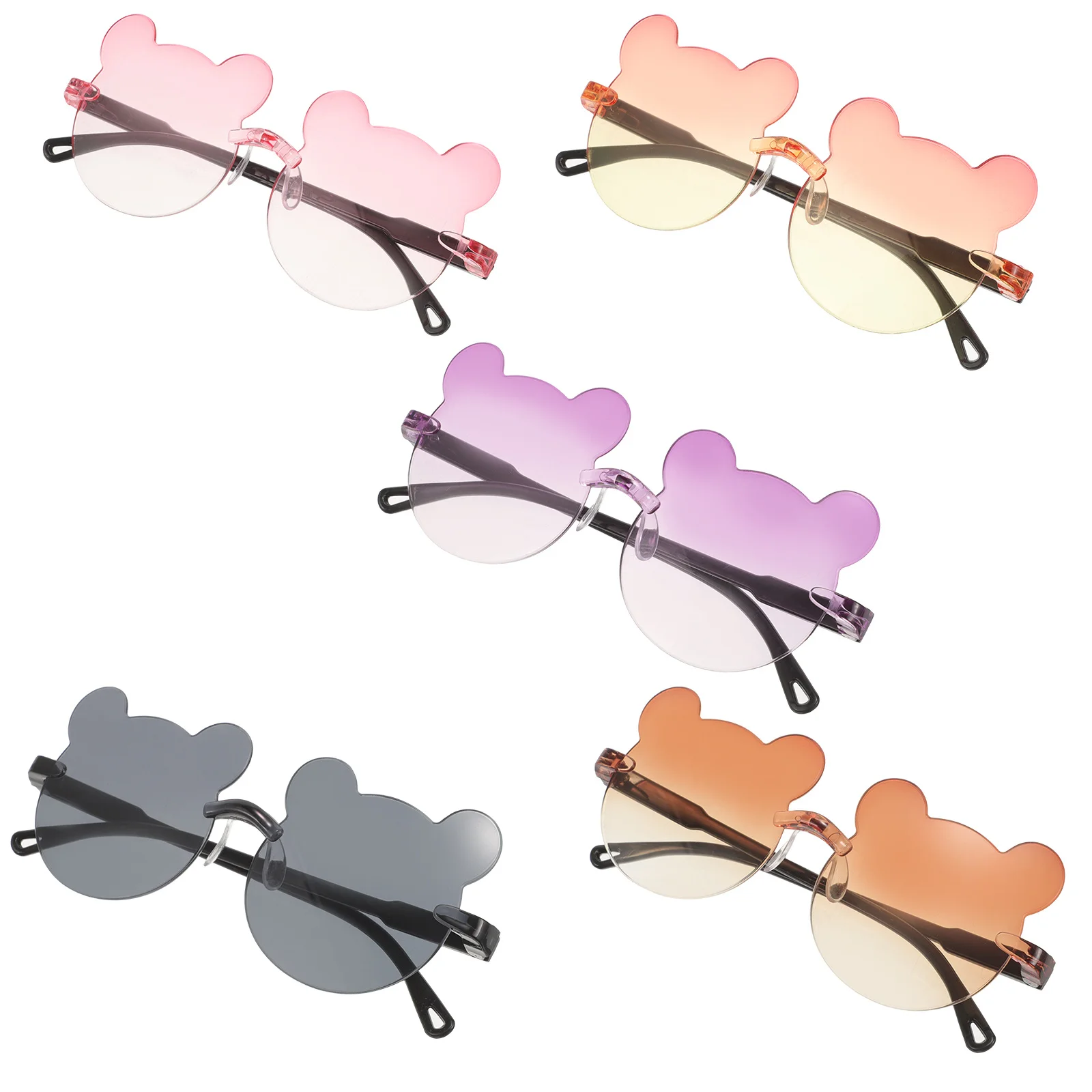 

5Pcs Sunglasses with Uv Resistant Lenses Stylish Cartoon Shades for Parties Festivals Photo Booth Accessories