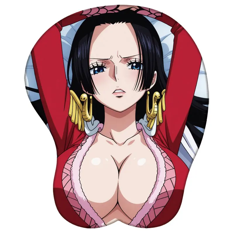 Anime Nami Robin Uta Hancock Yamato Tappetino per mouse in silicone One Piece Supporto per polso 3D Tappetino per mouse Petto sexy Poggiapolsi 3D Tappetino per mouse