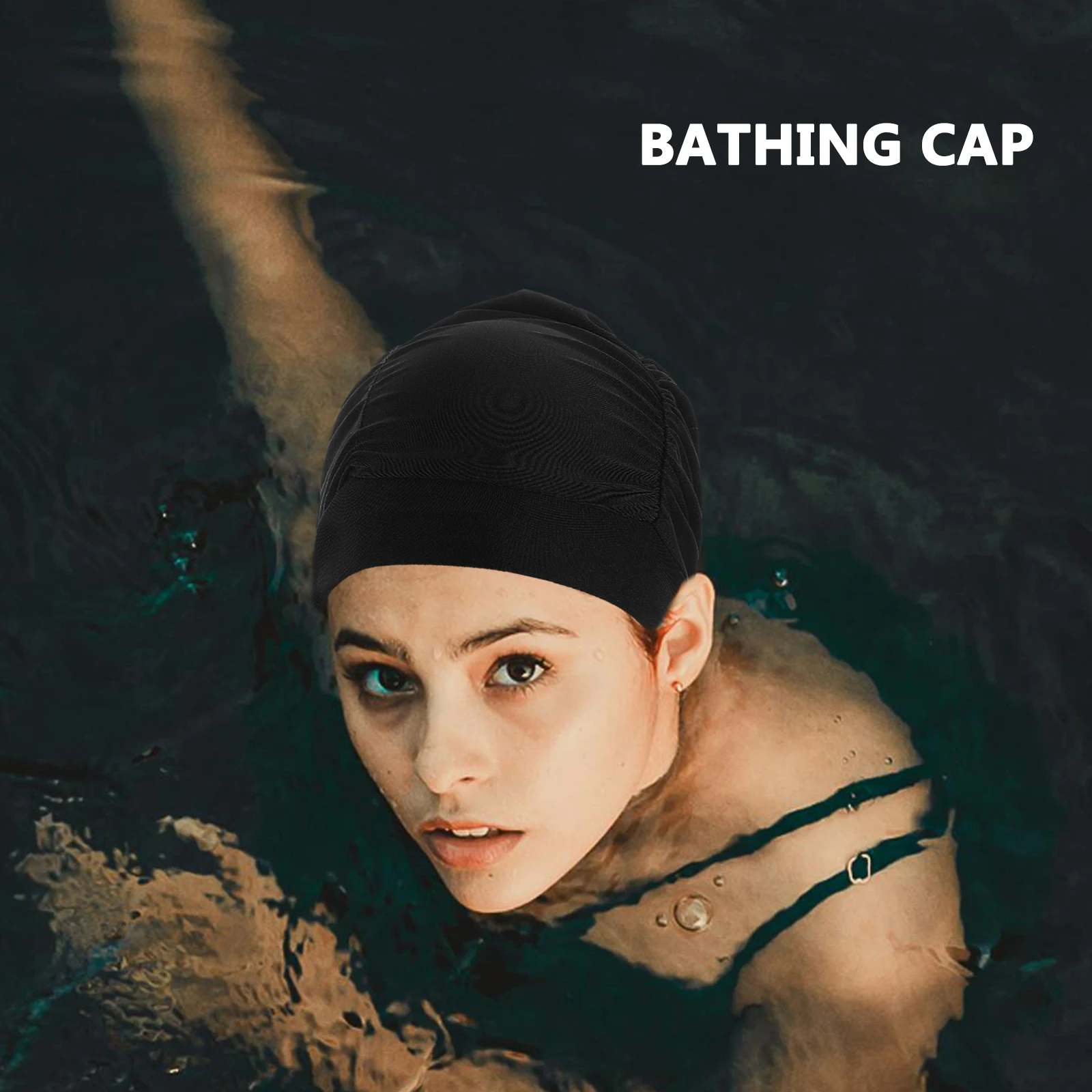 

2pcs Large Swim Caps For Women Long Hair Waterproof Nylon Pool Hats Braids Protection Ear Guard Headwear Durable Stylish Head