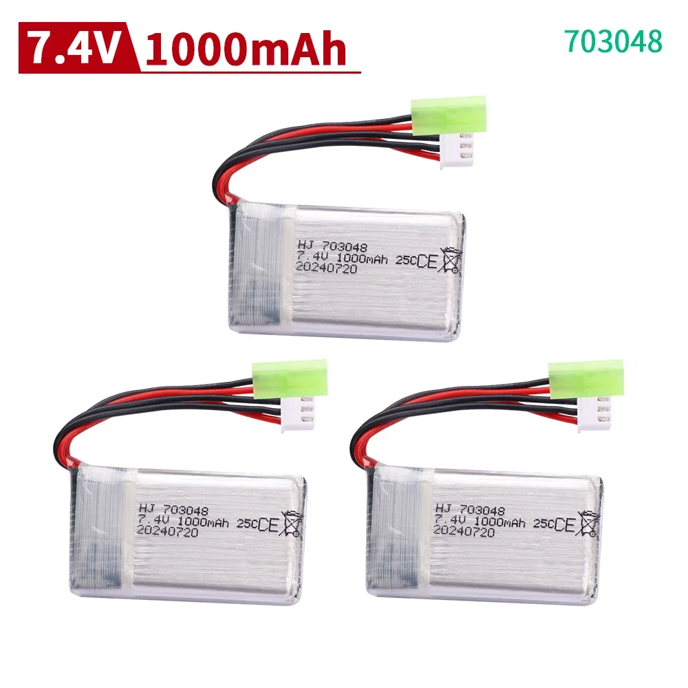 703048 7.4V 2S 1000mah Lipo Battery With SMALL TAMIYA Plug For Rc Toys Cars Tanks Robot Boats Guns 2S 7.4V RC toys battery