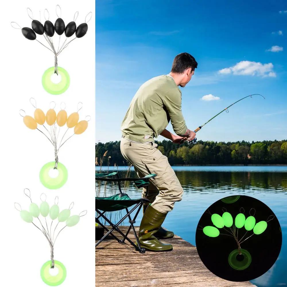 Oval Catfish Flotador High Concentricity Resistance Black Rubber Float Fishing Accessories Line Stopper Luminous Space Beans