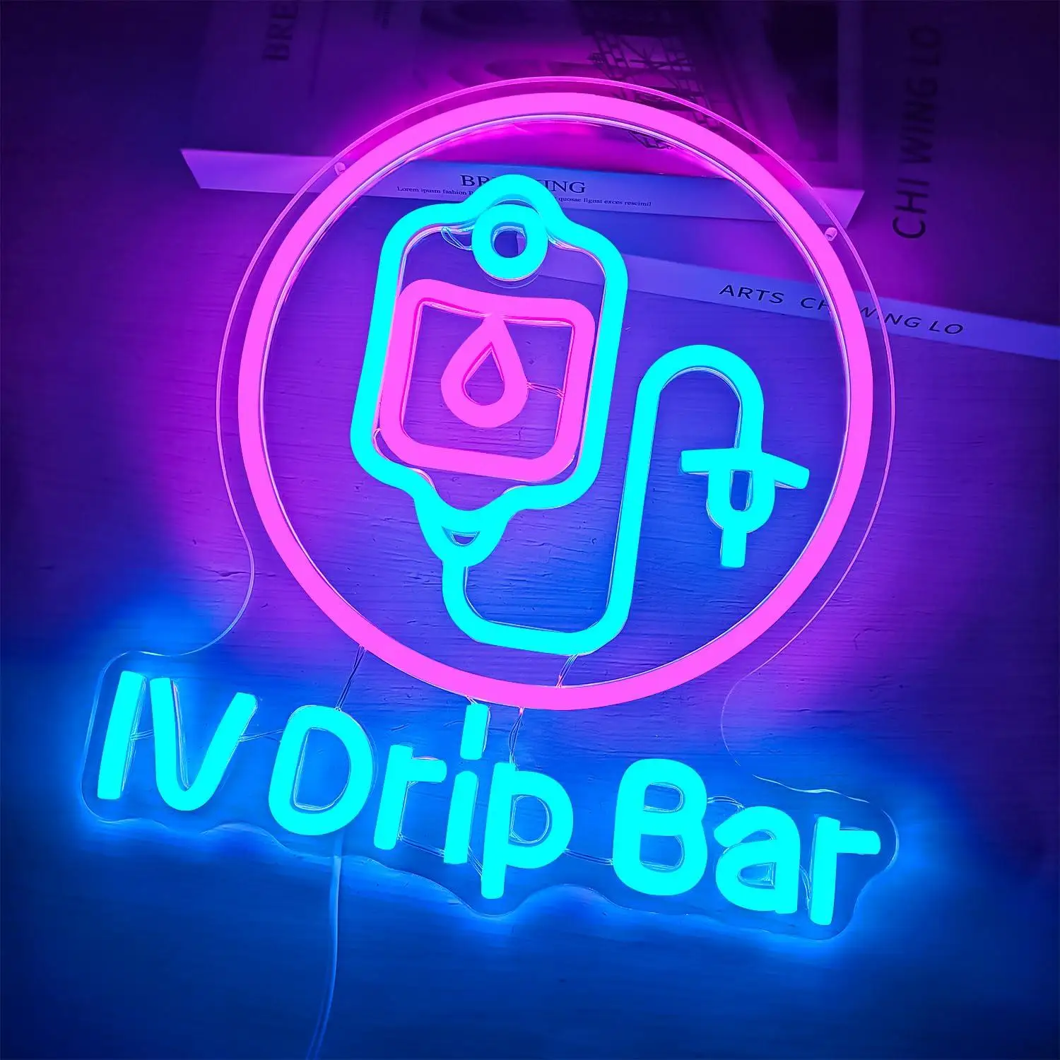 IV Drip Bar Neon Sign USB Dimmable LED Light for Wall Decor Medical Clinic Office Wellness Room IV Therapy Art Decoration Gifts view 3
