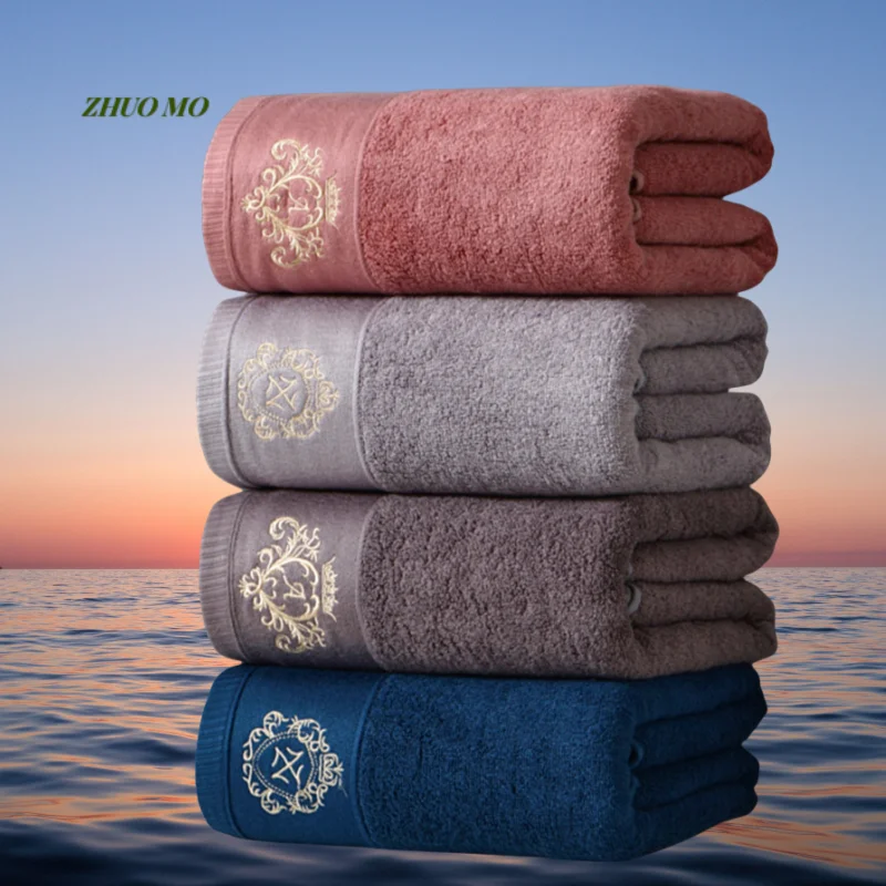 Super Absorbent Bamboo Fiber Bath Towel, Luxury, Embroidery, Home, Hotel, Soft, Bathroom, 180*90cm, Large Size