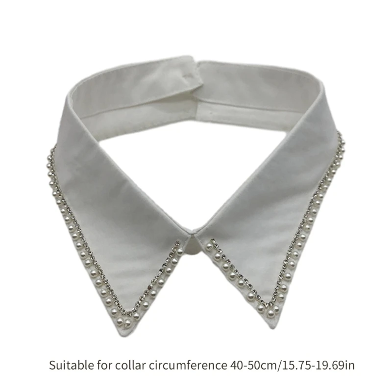 Jeweled Hand Beading Pearls Collar Decorative Spread False Collar Lapel Collar