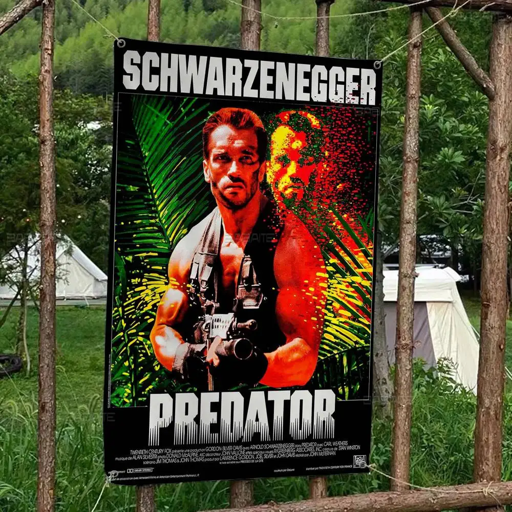 The P-Predator Monster Movie Small Size Cheerleading Banner Hand Pulled Flag Outdoor Atmosphere Flags